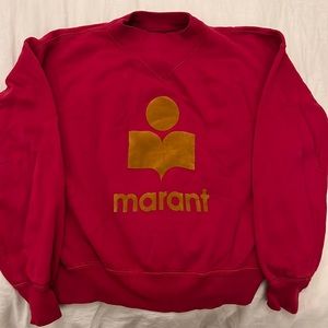 Isabel Marant dark pink sweatshirt with gold velvet
